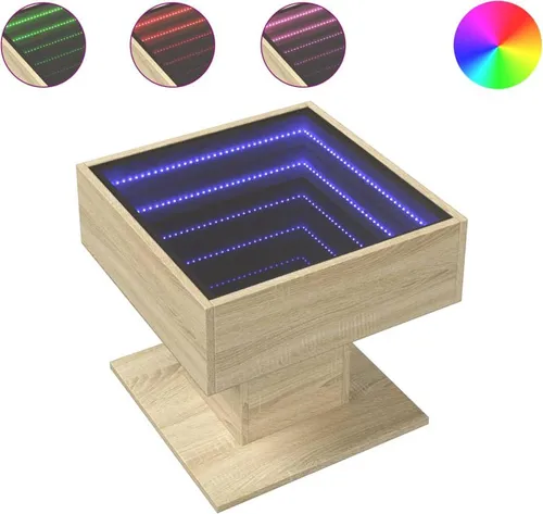 vidaXL LED-Couchtisch Sonoma Eiche 50x50x45 cm von vidaXL