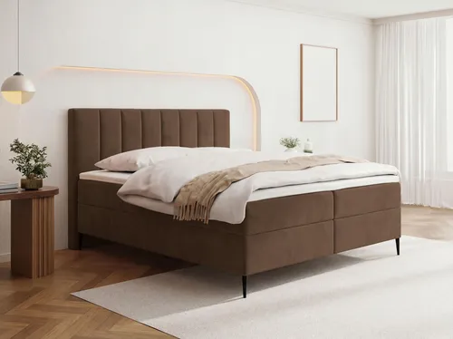 Boxspringbett mit Bettkasten 180 x 200 cm – Komfortable Polsterbett-Lösung mit H4 Taschenfederkern - Erleben Sie optimalen Schlafkomfort mit unserem Boxspringbett: 7-Zonen Taschenfederkern-Matratze, praktischer Bettkasten und stilvolles Design in Boucle oder Samt. Ideal für ein aufgeräumtes Schlafzimmer!