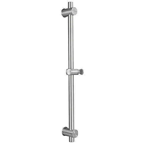 Tecmolog Duschstange Edelstahl Duschstange Variabel Wandstange Dusche Variabel Brausestange 66cm, Gebürstetes Nickel, SBH156