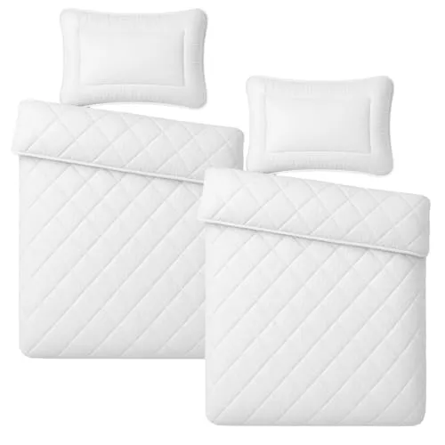 Julido Kinder Bettenset 4-teilig - Bettdecken-Set für Kinder mit 2x Steppdecke (100x135 cm) und 2x Kissen (40x60 cm), Oeko-Tex zertifiziert, weich und langlebig für optimalen Schlafkomfort.