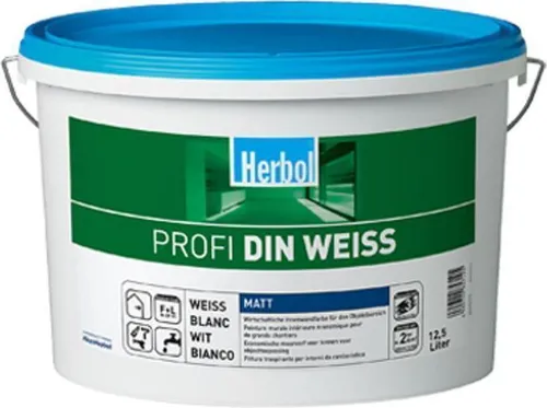 Herbol Wandfarbe Profi DIN-WEISS 12,5l 25 x von Herbol