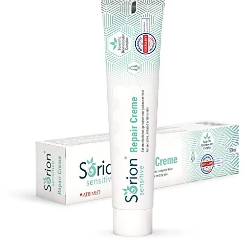 Sorion Repair Creme Sensitive – 50 ml Spezialpflege für empfindliche Haut - Sanfte Repair Creme für trockene, juckende Haut mit dermatologisch bestätigter Hautverträglichkeit. Ideal bei Rötungen und Irritationen – 100% vegan und frei von schädlichen Inhaltsstoffen.