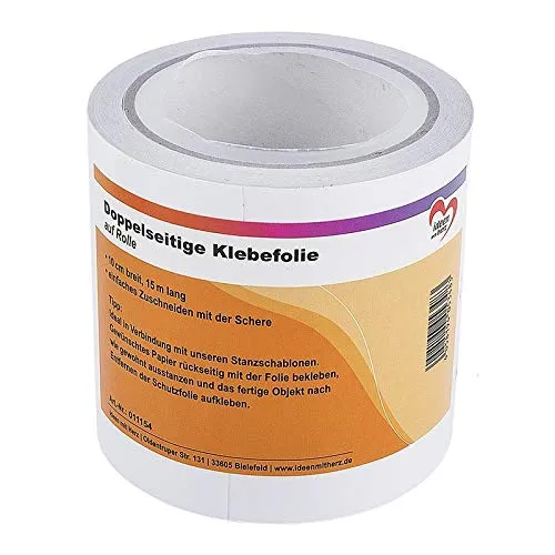 Ideen mit Herz Doppelseitige Klebefolie auf Rolle | 10 cm breit | 15 m lang