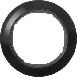 Berker 138201 Rahmen 1-fach für Zentralstück mit Ausschnitt Ø 58mm, Serie 1930, schwarz glänzend