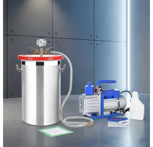 Melko Vakuumbehälter Vakuumkammer Vakuumpumpe Klimaanlage 27,7 L 127 l/min Industriepumpe, Stahl, (Set, 1-tlg., Set), Mit praktischem Handgriff