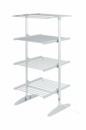 Sirge Caldotto Elektrischer Wäscheständer Maxi Tower 300 W - Wäscheständer mit 36 hochwirksamen Heizstäben, faltbar und platzsparend. Ideal für schnelles Trocknen von Wäsche bei nur 300 Watt.