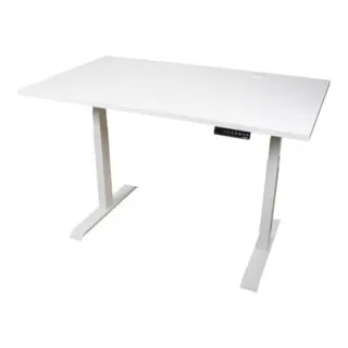STIER Elektrisch höhenverstellbarer Schreibtisch 120x80cm in Weiß - Ergonomischer Schreibtisch mit stufenloser Höhenverstellung von 595 bis 1245 mm für flexibles Arbeiten. Robuste Konstruktion mit 100 kg Traglast und geräuscharmen Motoren für ein effizientes Arbeitsumfeld.