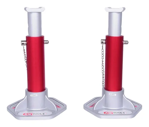 KS Tools Aluminium-Unterstellbock-Set, 2-tlg. - Farblos - Stützböcke aus hochwertigem Aluminium, langlebig und leicht, ideal für sichere Hebearbeiten im Heim- und Profibereich.
