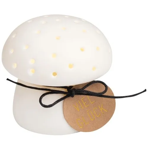 Räder Dekofigur Design LED Lichtbotschaft Viel Glück Pilz - Stimmungsvolle LED Dekofigur im Pilzdesign, die Glücksmomente ins Zuhause bringt. Handgefertigt mit Liebe zum Detail, ideal als Geschenk oder zur Verschönerung von Wohnräumen.