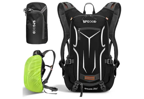 LuxusKollektion Fahrradrucksack Fahrradrucksack 20L 30L Damen Herren Helmabdeckung Grau Schwarz 25L