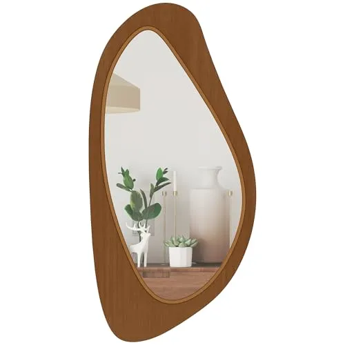 Produktbild HOMCOM Wandspiegel mit Kieferfurnierrahmen 91,5 x 45 cm