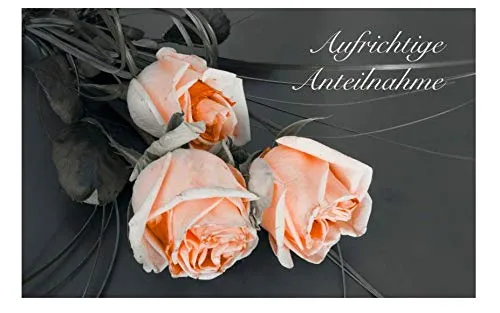 Merz Designkarten 6 Stück einfühlsame Premium-Trauerkarten/Beileidskarten im Set mit 6 Umschläge