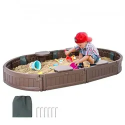 Produktbild VEVOR Ovaler Sandkasten mit Abdeckung