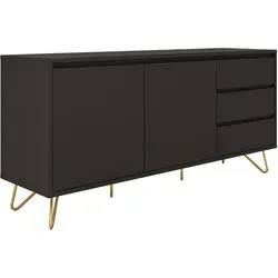 SalesFever Sideboard mit 2 Türen und 3 Schubladen in gold von SalesFever