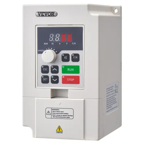 VEVOR Frequenzumrichter Inverter 4PS - Frequenzumrichter (VFD) für 1/3-Phasen-AC, ideal zur präzisen Steuerung von Motoren mit einer Leistung von 4 PS und einem breiten Frequenzbereich von 0-2000 Hz.