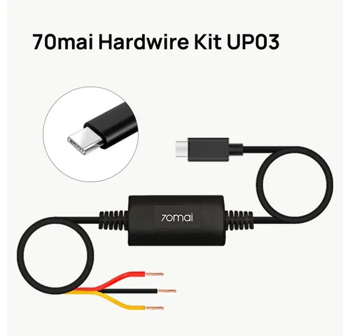 70mai Hardwire Kit UP03 für Dashcam - Perfekte Stromversorgung für Omni X800, M310, A510, A810 - Dashcams - Sicheres und zuverlässiges Hardwire Kit für kontinuierliche Stromversorgung, ideal für lange Fahrten und Überwachung.
