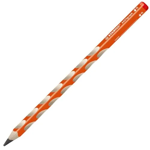 Ergonomischer Dreikant-Bleistift für Rechtshänder - STABILO EASYgraph in orange - Einzelstift - Härtegrad B