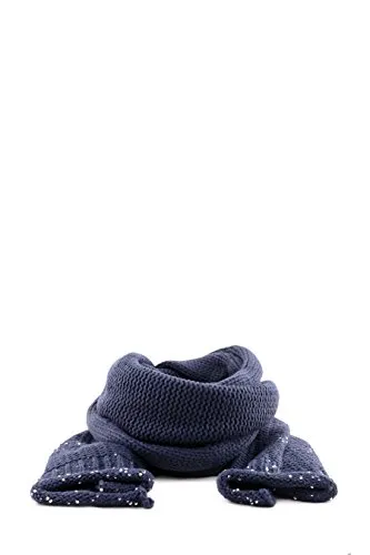Guess Damen AW6816WOL03 Schal, Blau (Blu Blu), Einheitsgröße - Weicher Strickschal in Dunkelblau, ideal für kalte Tage. Mit funkelnden Pailetten und einem eleganten Metall-Logo verleiht er jedem Outfit das gewisse Etwas. Perfekt für stilvolle Akzente!