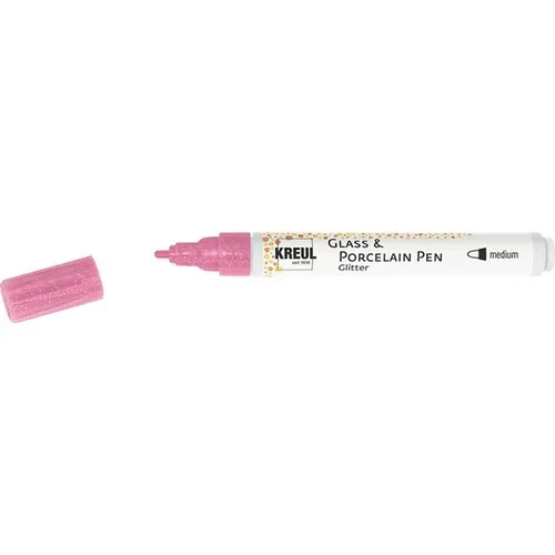 Kreul Glass & Porcelain Pen Glitter medium 1-3mm rose von Kreul