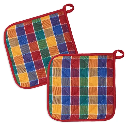 KRACHT 2er Set Topflappen wattiert Serie Trockenperle ca. 22x22 cm Multi NEU