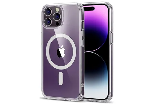 CoolGadget Handyhülle Premium Silikon Handy Case für iPhone 14 Pro 6,1 Zoll, Hülle Transparent Schutzhülle kompatibel mit MagSafe Zubehör