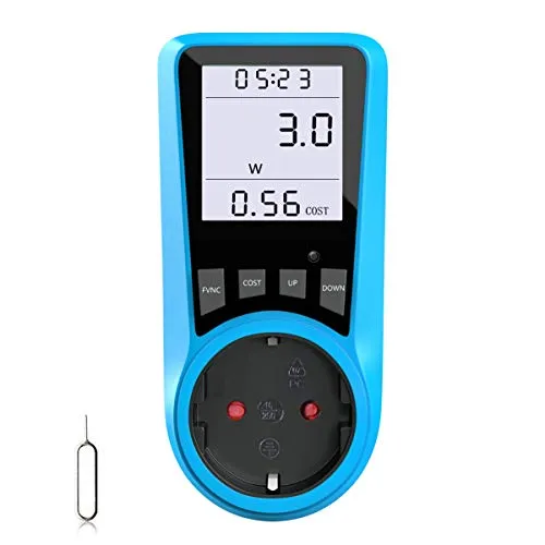 Stromkostenmessgerät mit großem LCD Bildschirm