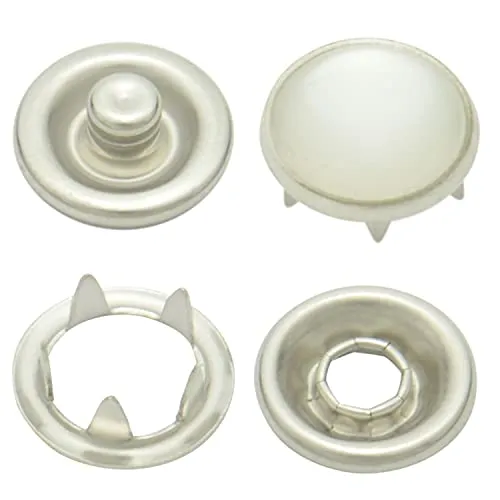 10,5 mm perlmutt Messing Jersey Druckknöpfe zum nieten (25 Stück) - Rostfreie Snaps für Bekleidung, Taschen, Leder & DIY Handwerk, Nähzubehör