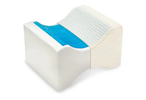 Vitabo Kniekissen Beinkissen für Seitenschläfer - Balancekissen mit Memory-Schaum, bietet optimale Druckentlastung und kühlenden Gelpolster für erholsamen Schlaf und natürliche Liegeposition.