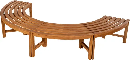 DELUKE Baumbank RISEN Teakholz 250 cm Halbrund