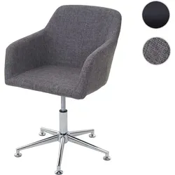 Esszimmerstuhl HWC-A74, Drehstuhl Loungesessel, höhenverstellbar - Stühle: Bequemer, 360° drehbarer Esszimmerstuhl in stilvollem Grau, höhenverstellbar und mit stabiler Konstruktion für optimalen Sitzkomfort.