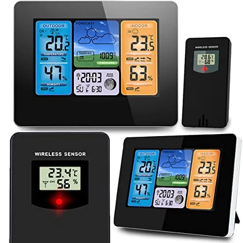 Berdsen Wetterstation BD-902 schwarz mit Display