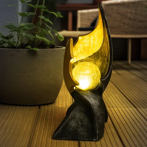 LED Flamme Solar Garten Dekoration in orange von Globo