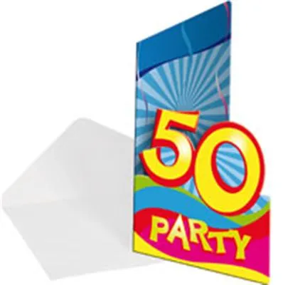 Einladungskarten WunschZAHL inkl Umschlag runder Geburtstag Einladungen fröhlich