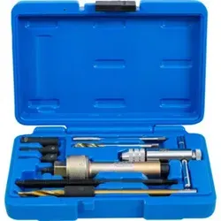 BGS 8657 Glühkerzen-Demontage-Werkzeug-Satz - 9-tlg. Set für das einfache Entfernen defekter M9 Glühkerzen, inklusive Spezial-Stufenbohrer und Gewindeschneider – ideal für Fiat-Motoren.