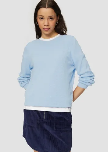 QS Strickpullover mit Struktur aus Viskosemix - Damenpullover mit regulärer Passform aus elastischem Strukturstrick, ideal für jeden Anlass. Der Crew Neck mit Rippblende und die langen Ärmel sorgen für einen eleganten Look.