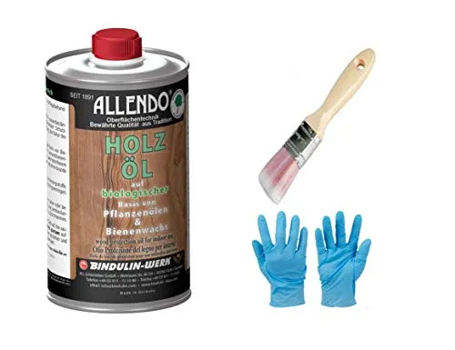 Holz-Schutz-Öl innen Antik-Wachs-Öl-Kombination und Natur-Harzlösungen inkl.1 Pinsel zum Auftragen von E-Com24 (500 ml)