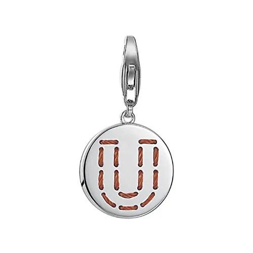 ESPRIT Damen-Charm 925 Sterling Silber rhodiniert Letter Fabric U ESCH91142A000