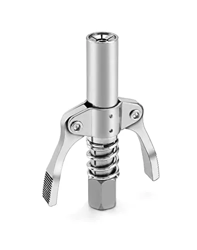 QWORK® Fettpresse Mundstück 1/8” 10000 PSI Doppelgriff G Kupplung, Passend für Standard Schmiernippel M6/M8/M10/M12/M14