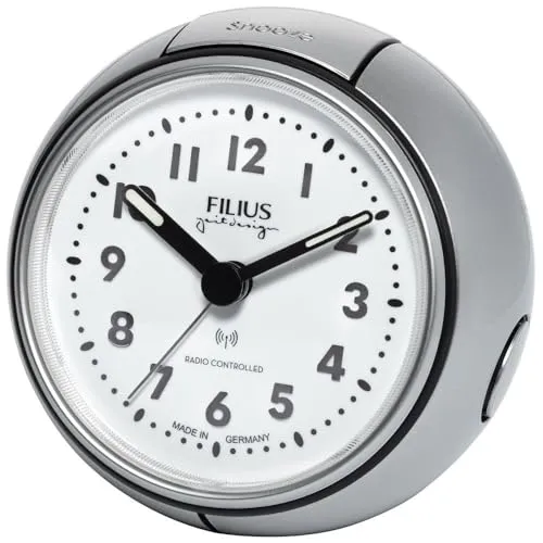 FILIUS zeitdesign Funkwecker 0544-19 silberfarben in silber von FILIUS zeitdesign