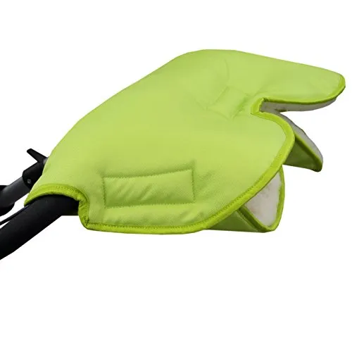 BAMBINIWELT Muff Handwärmer Handschuh für Kinderwagen Buggy mit Lammwolle für warme Hände universal UNI (grün)