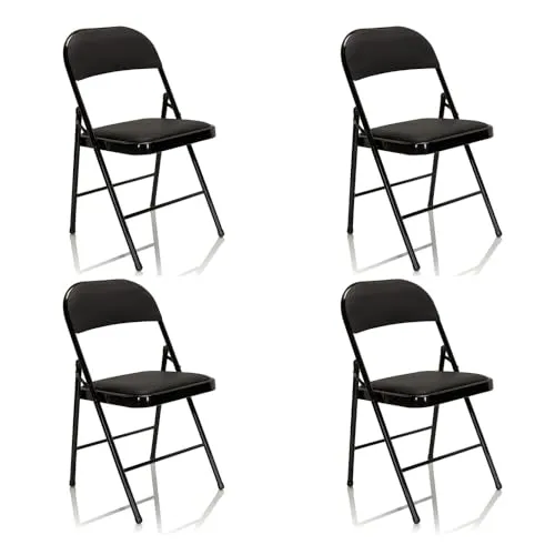 Mid.you Klappstuhl Schwarz - Bürostuhl, klappbar und platzsparend, ideal für Esszimmer oder zusätzliche Sitzgelegenheiten.