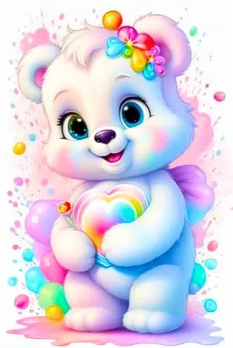 Picmondoo Diamond Painting Herzensbärchen – 30x45 cm - Bausatz für Diamantmalerei mit quadratischen Harzsteinen, ideal für kreative Entspannung und als Geschenkidee. Enthält alles für ein strahlendes DIY-Kunstwerk.