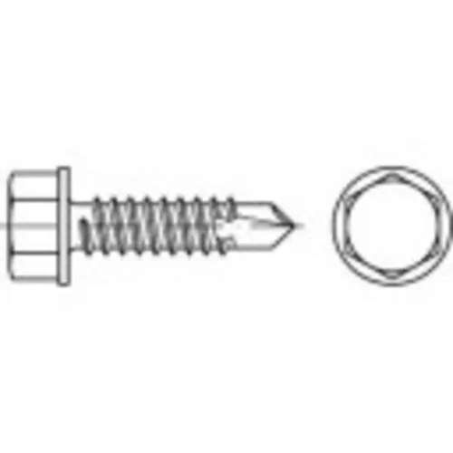 TOOLCRAFT 141391 Bohrschraube 6.3mm 38mm Außensechskant DIN 7504 Stahl galvanisch verzinkt 250St.