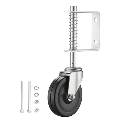 Wiltec gefederte Torlaufrolle, Schiebetorrolle bis 68 kg, Laufrolle mit 100 mm PVC-Rad, Lenkrolle für Schiebetor und Gartentor, hochwertige Torrolle