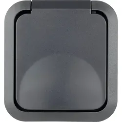 AquaStorm Steckdose Aufputz grau - 81 x 75 x 57 mm - 1-fach