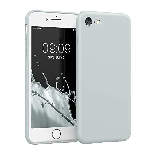 kwmobile Handyhülle für Apple iPhone SE (2022) / SE (2020) / 8/7 Hülle - weiches Handy Silikon Case - Schutzhülle Cover - Hellgrau matt