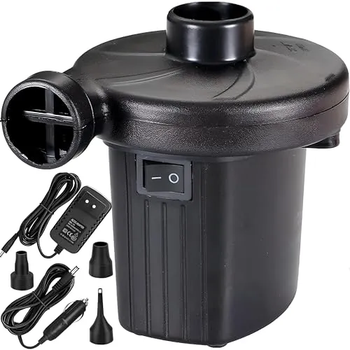Retoo Elektrische Luftpumpe für Luftmatratze, Pumpe mit 3 Luftdüse, Tragbare, 2 in 1 Inflate und Deflate, Elektropumpe für Matratze, Sofa, Pool, Boot, Luftbetten, Schwimmring, Ideal für Camping