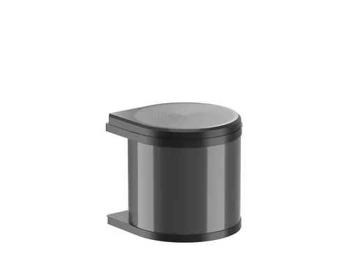 Hailo Einbaumülleimer Mono 12 Liter Dunkelgrau Schwarz - Schwingdeckeleimer für Schränke ab 400 mm Breite, mit 12 Litern Volumen und automatischem Dreh-Kipp-Deckel für einfache Handhabung.