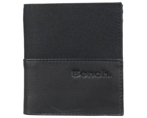 Bench Hochkantbörse Herren 92011 schwarz - Portemonnaies mit elegantem Design, aus 70% Leder und 30% Polyester, bietet Platz für 6 Karten und hat ein praktisches Münzfach.