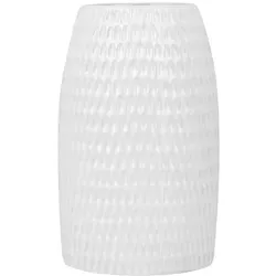 Beliani Dekovase Weiß, 25 cm - Elegante Keramikvase - Moderne Dekovase aus Steinzeug in Weiß, ideal für stilvolle Wohnräume. Ihr elegantes Design bringt eine einzigartige Note in jede Dekoration. Pflegeleicht und perfekt für saisonale Arrangements.